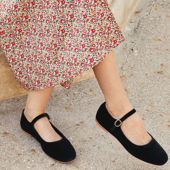 Doen Black Velvet Mary Janes Size 41 - Picture 3 of 8